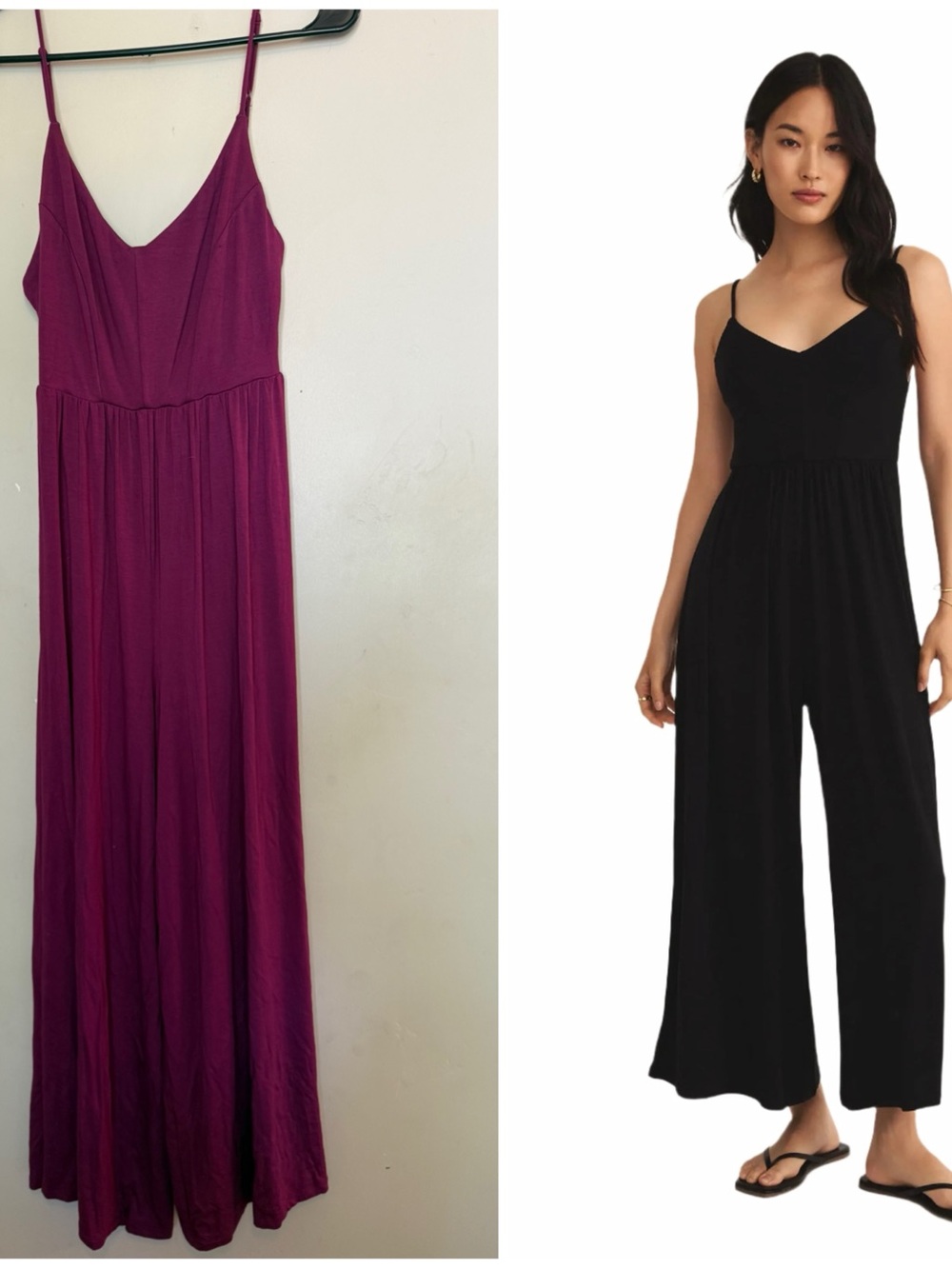Z Supply Roz Wide Leg Strappy Jumpsuit in Magenta